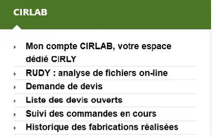 Menu Cirlab